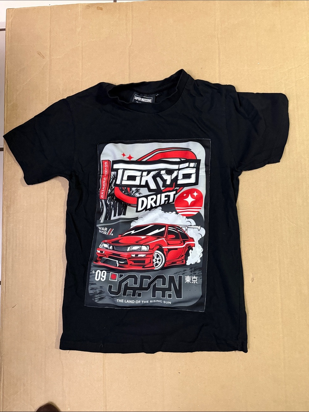 Kids' Tokyo Drift Graphic Tee - Black with Red Accent
